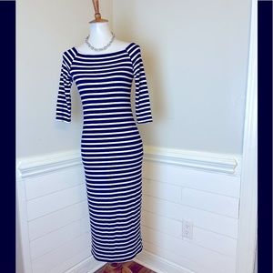Monteau Navy Striped Dress M (jr.) FREE SHIP